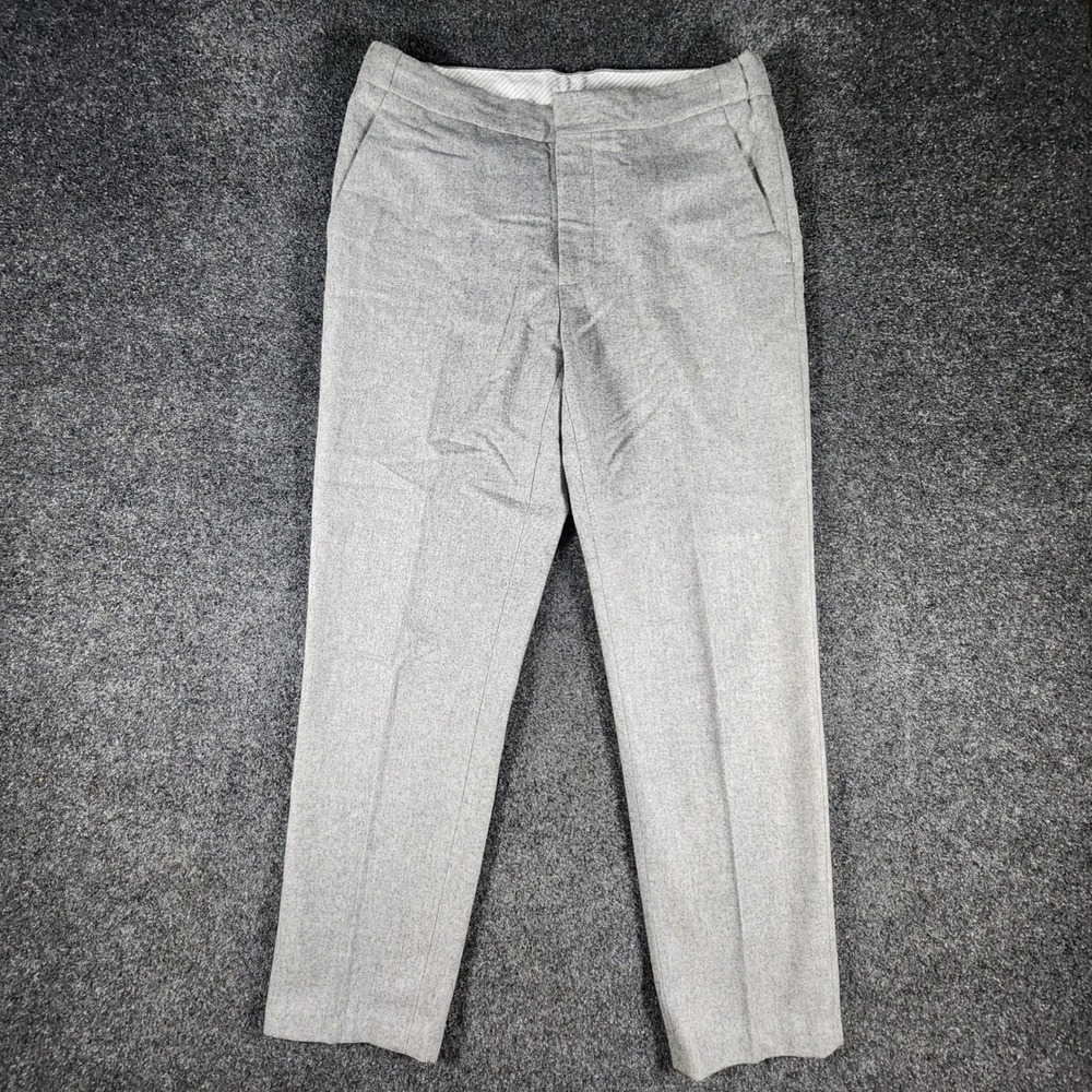 SuitSupply Vitale Barberis Canonico Ames Wool Flannel Dress Pants Men 32 Gray